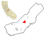 Madera County California Incorporated and Unincorporated areas Yosemite Lakes Highlighted